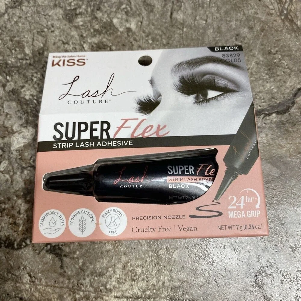 Kiss Lash Couture Super Flex Strip Lash‎ Adhesive- BLACK 83829 Eyelash Glue